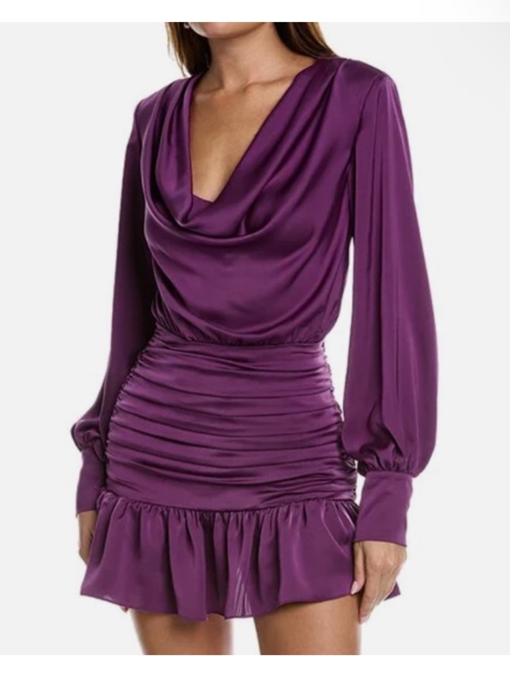 NWT Ramy Brook Camilla Silky Ruched Mini Dress – Size 6